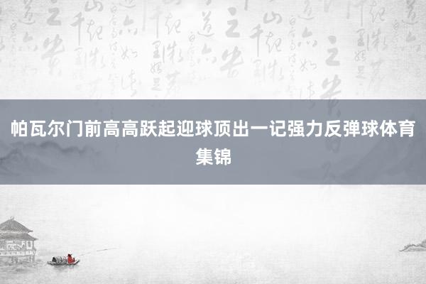 帕瓦尔门前高高跃起迎球顶出一记强力反弹球体育集锦