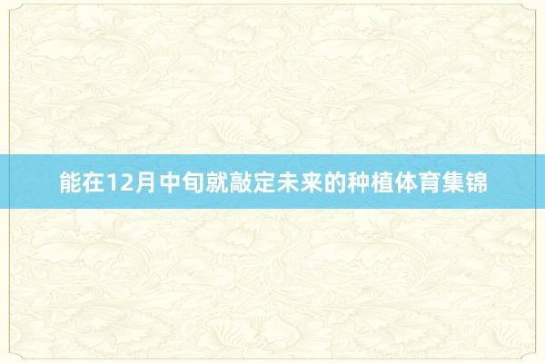 能在12月中旬就敲定未来的种植体育集锦