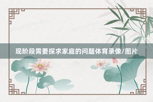 现阶段需要探求家庭的问题体育录像/图片