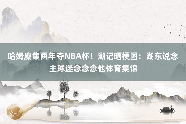 哈姆麇集两年夺NBA杯！湖记晒梗图：湖东说念主球迷念念念他体育集锦