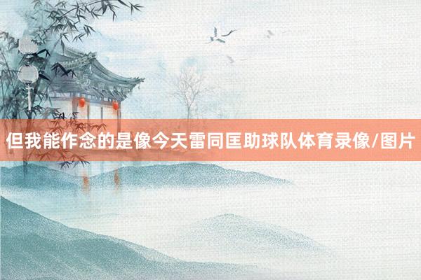 但我能作念的是像今天雷同匡助球队体育录像/图片
