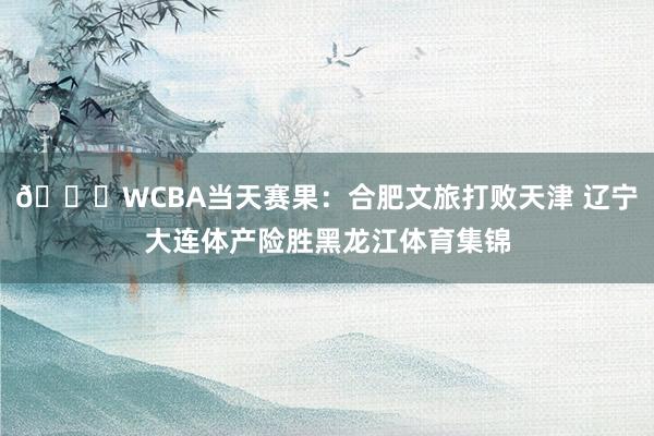 🏀WCBA当天赛果：合肥文旅打败天津 辽宁大连体产险胜黑龙江体育集锦