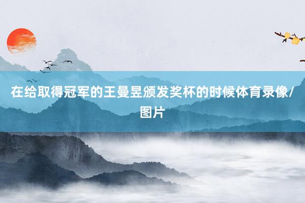 在给取得冠军的王曼昱颁发奖杯的时候体育录像/图片
