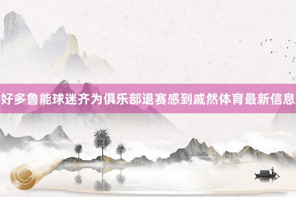 好多鲁能球迷齐为俱乐部退赛感到戚然体育最新信息