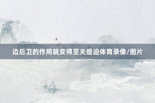 边后卫的作用就变得至关蹙迫体育录像/图片