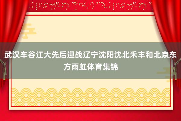 武汉车谷江大先后迎战辽宁沈阳沈北禾丰和北京东方雨虹体育集锦