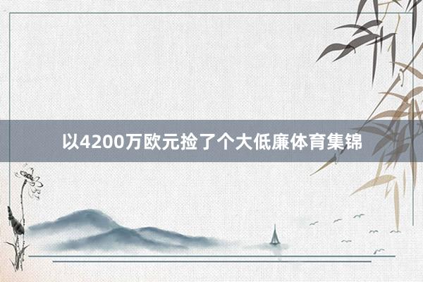 以4200万欧元捡了个大低廉体育集锦