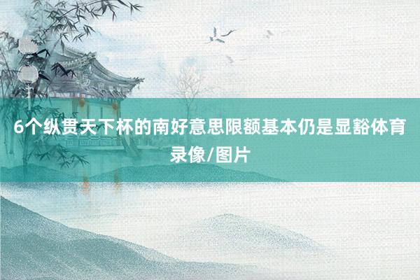 6个纵贯天下杯的南好意思限额基本仍是显豁体育录像/图片