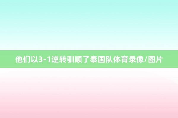 他们以3-1逆转驯顺了泰国队体育录像/图片