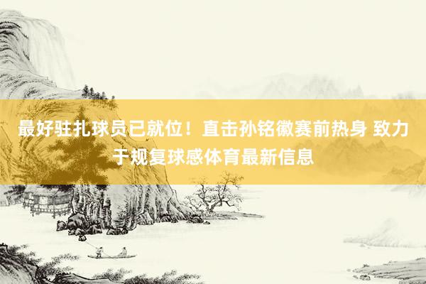 最好驻扎球员已就位！直击孙铭徽赛前热身 致力于规复球感体育最新信息