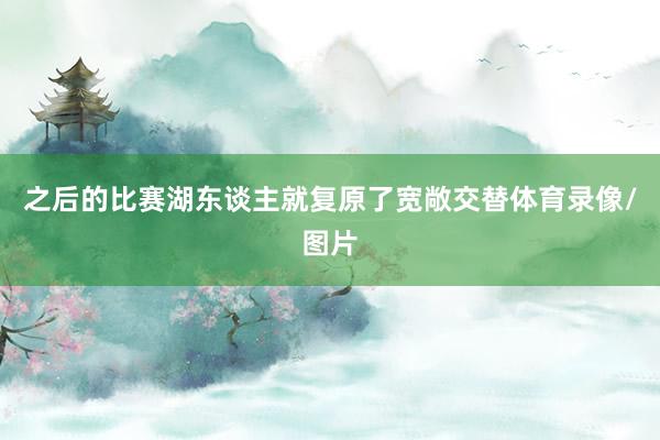 之后的比赛湖东谈主就复原了宽敞交替体育录像/图片