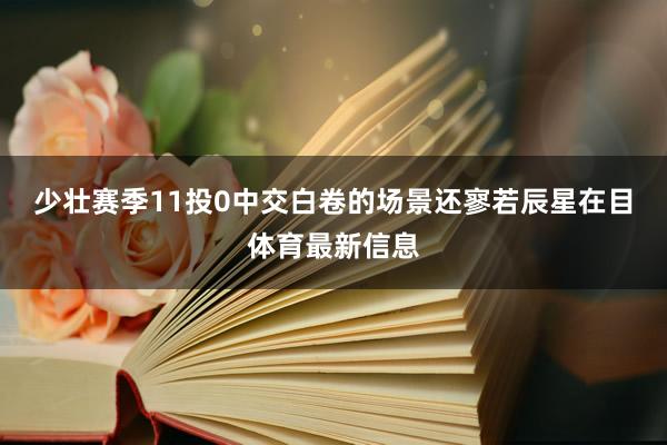 少壮赛季11投0中交白卷的场景还寥若辰星在目体育最新信息