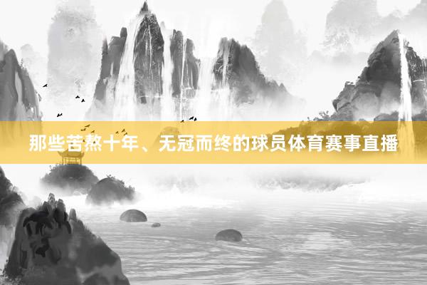 那些苦熬十年、无冠而终的球员体育赛事直播