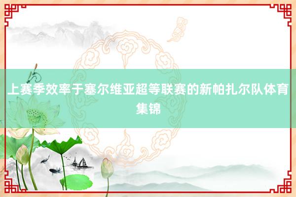 上赛季效率于塞尔维亚超等联赛的新帕扎尔队体育集锦