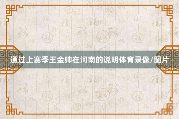 通过上赛季王金帅在河南的说明体育录像/图片