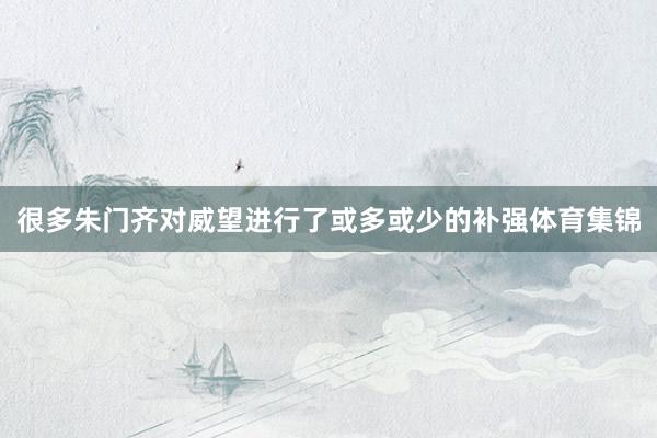 很多朱门齐对威望进行了或多或少的补强体育集锦