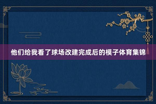 他们给我看了球场改建完成后的模子体育集锦
