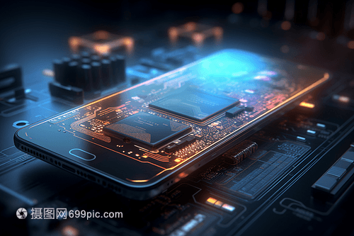 集成電路的微型藍(lán)圖 智能手機(jī)芯片創(chuàng)意概念圖背后的設(shè)計藝術(shù)
